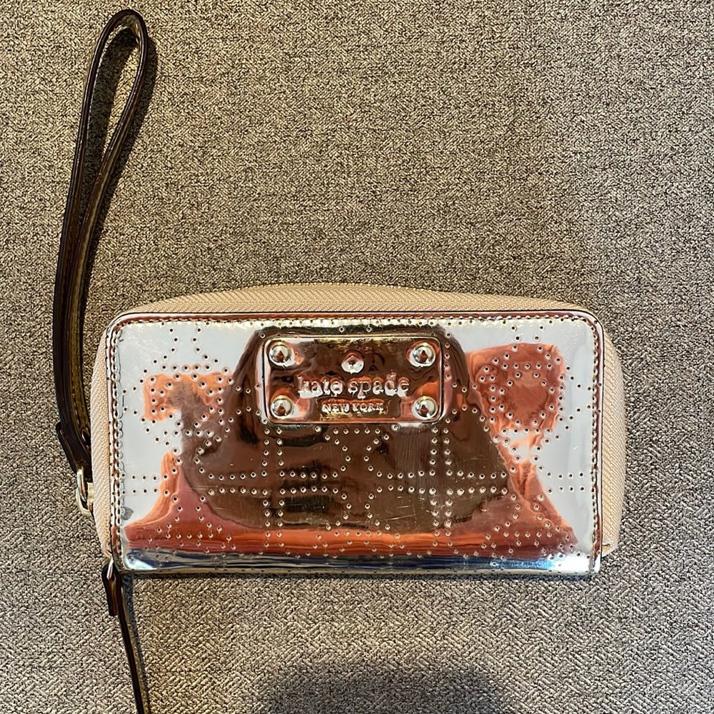 Kate Spade Wristlet Metallic Gold